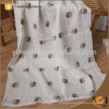 Beste Qualitätsbaby-Musselin-Swaddle-Decke mit kundenspezifischem Bienen-Entwurf